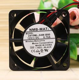 Original NMB 2410ML-04W-B80 6025 6CM 12V 0.70A two wire dual ball fan