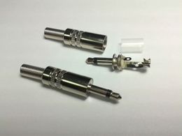 200pcs 3.5mm mono Metal Male Jack Plug Audio connector Solder