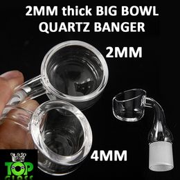 2MM Big Bowl Quartz Banger Nails With 10mm 14mm 18mm Male Female Joint Fire Frostedfor glass bongs, water pipes, oil rigs