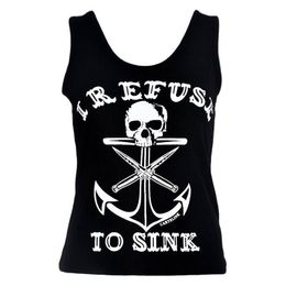 Wholesale-tops femme I refuse to sink tank tops women 2016 fashion anchor skull print graphic tank top ladies plus size sexy top shirt