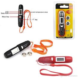 LCD Infrared Laser Temperature Pen Mini Non-contact IR Thermometer -50-220'C Battery included in retail package Free shipping