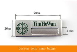 PIN label holder frame badge PIN ID card logo mark worker staff personnel employee name label card holder Aluminium metal badge 1 order