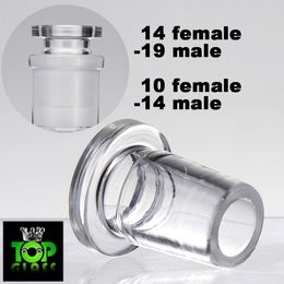 Short Adaptor with 14F-19M/10F-14M. High Borosilicate Glass Adapter for Glass Somking Bongs, GOG Bowl waterpipes free shipping