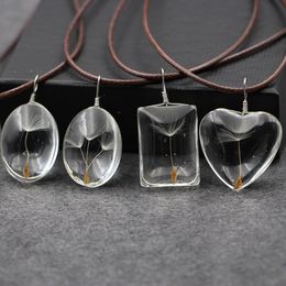 Cute Dandelion Flower Heart Choker Necklace Pendants Vintage Lucky Jewellery With Rope Chain For Women Men