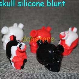 Food Grade Silicone Hammer Bubbler Pipe skull Smoking Pipes Silicone Bong Dab Rig with Removable Glass Bowl Free Ship by DHL