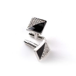 Square Enamel cuff links men triangle diamond Formal Business Shirt cufflinks button fashion Jewellery will and sandy