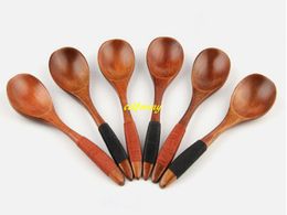 100pcs/lot 17.5*4cm Wooden Spoon Japanese Style Large Long Handled Spoons Eco-friendly Rice Soup Dessert Spoon Tableware