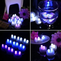 LED Candle Lights Underwater Tea Light Submersible Waterproof Electronic Candle Sub Lights Battery Christmas Wedding free shipping