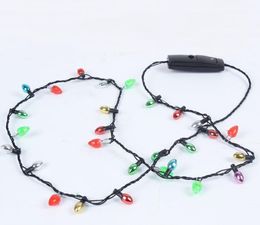 Wholesale 100PCS Led Necklace Necklaces Flashing Beaded Light Toys Christmas gift DHL Fedex Free shipping