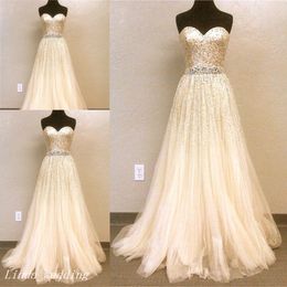 Glaring Sequined Long Prom Dress Beautiful Sweetheart A Line Tulle Women Special Occasion Dress Evening Party Gown