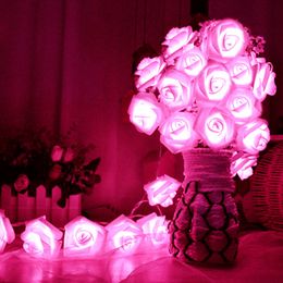 20 x LED Novelty Rose Flower Fairy String Lights Wedding Garden Party Christmas Decoration 8 Color Night Light Nightlight