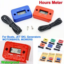 Tachometer LCD Inductive Digital Hours Meter Waterproof hoursmeter for Motorcycle Bike ATV Snowmobile Marine Boat Ski Dirt Gas Engine