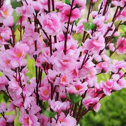 Hot selling Garden Party Decoration wedding decorations Natural Large Artificial Fabric Cherry Blossom Silk Flowers Party 5 Color