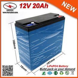 2PCS/Lot High Performance 12V LiFePO4 20AH Lithium Ebike Battery Pack for Electric Bicycle/Solar System /Car Start