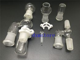 hot sale 18mm&14mm Oil Reclaimer Glass Adapter for Glass Bongs Water Pipe Comes with glass jar head, and keck clip free shipping
