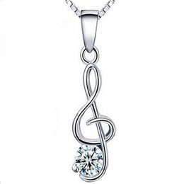 Wholesale-x324 2016 New fashion Note pendant necklace chain lovely elegant crystal bib necklace Jewellery Party