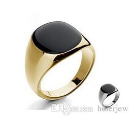 Men Rings Fashion Jewellery Gemstone Rings for Men 18K Gold Silver Plated Wedding Stainless Steel Rings