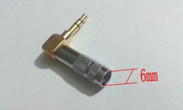 100pcs Gold plated Stereo Male Plug 3.5mm Angled Audio adapter soldering