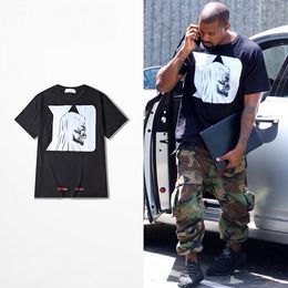 Kanye West Off White T Shirt Camiseta negra hecho trato con el cráneo impreso Kanye West ropa de estilo para hombres Mujer