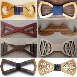 Irregular Wood Bowtie Semi-finished products 17 styles by handmade Bowknot For Gentleman Wedding necktie Father's day Free DHL TNT