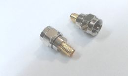 100PCS brass F male plug to SMA female jack RF coaxial connector