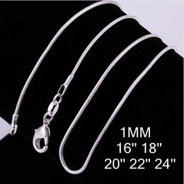 1mm snake chain necklace,Wholesale lots 50 pcs 925 sterling silver Jewellery necklaces Fashion Jewellery