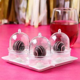 200PCS Acrylic Clear Mini Cake Stand Baby Shower Wedding Favors Holder Birthday Party Sweet Table Decor Supplies