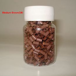 1000pcs/bottle 3.4mmx3.0mmx6mm Micro copper Rings Links/Beads For Hair Extensions tools 8 Colours