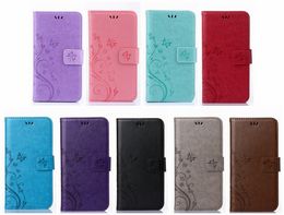 For Samsung Galaxy S5 mini S6 S7 edge S8 Plus Case Flip Cover Wallet Card Flower Business Plain For Galaxy S6 edge Case