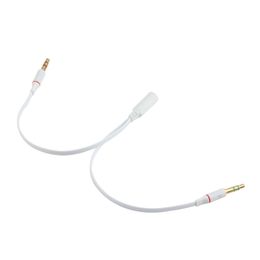 noodle headphones Australia - 20CM Noodle 3.5mm Gold Plated Audio Mic Y Splitter Cable Headphone Adapter Female To 2 Male Cable for PC Laptop etc White
