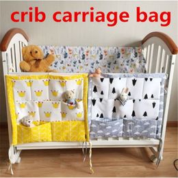 Cartoon animal cotton infant crib bags baby bed storage pockets Hanging baby storage bag crib Organiser Baby Room Decoration kid351