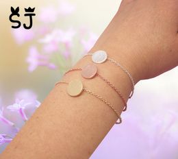 30PCS Brushed Round Circle Bracelet Tiny Disc Coin Bracelet Geometric Disc Dot Bracelet Simple Pie Bracelets for Women