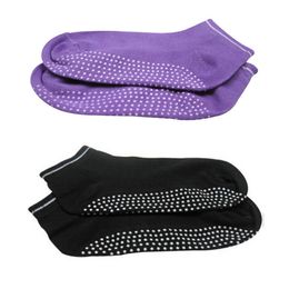 Wholesale-2016 Women Pilates Non Slip Grip Socks Cotton Dance Sport Massage Ankle Sock