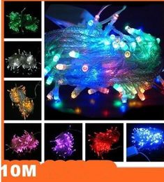 10M 9 colors 100% Waterproof LED Holiday String light Christmas Wedding Party Festival Twinkle Decoration lamp Bulb 220V / 110V