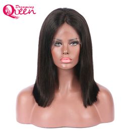 Brazilian Straight Short Cut Bob Wigs 130% Density 13*4 HD Lace Front Virgin Human Hair Wig Bob Natural Hairline For Black Women Middle Part