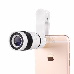 Universal Clip 8X Magnification Zoom Mobile Phone Camera Lens Telescope External Smartphone Camera Lens for Smart phone iphone samsung 10pc
