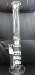 clearance sale 17.5 inch glass bong with 3 Waffle honeycomb disk filter 18mm tyre water filter free shipping