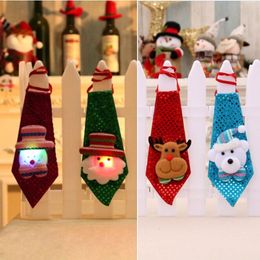 2019 HOT LED Christmas decoration child neck tie 4 Colour 20*8cm sequin necktie X-mas necktie kid Tie for Christmas gift