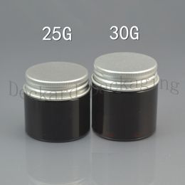 50pcs 25g/30g Deep brown Bottle Aluminium Cap Empty Cream Cosmetic Jar Small and Portable