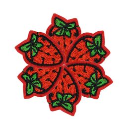 Diy strawberry patches for clothing iron embroidered patch applique iron on patches sewing accessories badge stickers on clothes