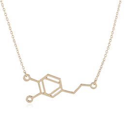 10pc Chemistry Structure Pendant Necklace Trendy Dopamine Chemistry Minilaist Jewelry Chemistry Pendants&Necklaces Simple Chain Necklace For Cute