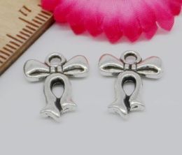 Free Ship 200Pcs Tibetan Silver Bowknot Charms Pendant For Jewelry Making Craft 15x12mm