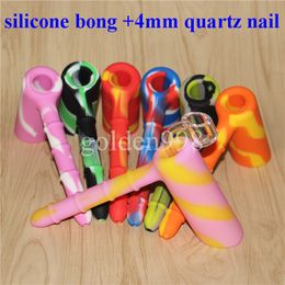 Silicone Smoking Showerhead Bong Bubbler Hammer Hookahs Unbreakable With 18.8mm quartz nails DHL