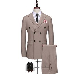 new mens casual suit pioneer double breasted wedding business slim fit suit tuxedo mens 3piece suit