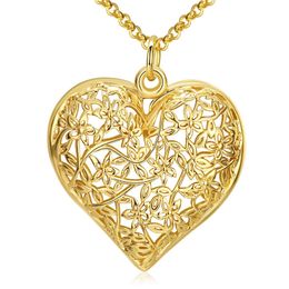 -Caliente 18k chapado en oro corazón colgante collar collar de moda joyería de moda regalo de San Valentín para mujer de buena calidad y precio bajo al por mayor