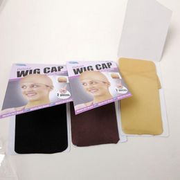 10pack/20pcs/lot Deluxe Wig Cap Blond Black Brown Three Color Hairnets Stretchable Elastic Polyester Hair Net Making Caps For Wig Wearers