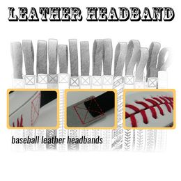 Sport Headbands - Leather with Stitching Seam Fastpitch Stretch Elastic Sport hair band 20 Colour in stock free shipping