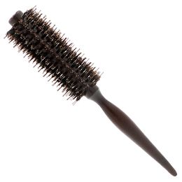 antistaic brislte brush wood taper handle curly hair brush round rolling hair comb for professional use