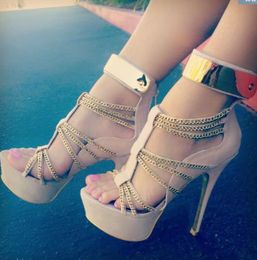 2017 fashion women T stage sandals sexy party shoes ankle strap gladiator sandals peep toe celebrity shoes cuts out dancing shoes platform