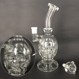 5mm thick 9.5" high pyrex glass bong water pipes recycler Fab Egg bubbler smoking hookah oil rigs